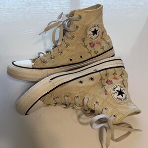 Converse Chuck Taylor All Star High Top Sneakers with Floral Embroidery
